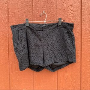 Lace overlay black shorts size 14